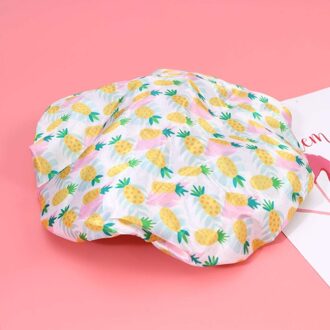 2 Stuks Geel Ananas Afdrukken Douche Cap Vrouw Badmuts Waterdichte Haar Beschermende Hoed Bad Caps Voor Dagelijks Gebruik