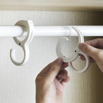 2 Stuks Gesp-Vormige S-Vormige Haak Plastic Kleren Opbergdoos Multifunctionele Reling Hanger Vaste Haak Slaapkamer Opslag tool