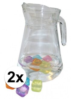 2 stuks glazen waterschenkkannen 1,3 liter - Action products