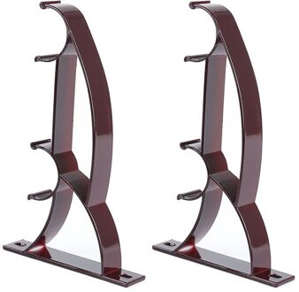 2 Stuks Gordijn Staaf Beugel Aluminium Dubbele Gordijn Staven Gordijn Zware Houder Pole Beugel 25Mm Rood