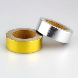 2 STUKS Goud & Zilver Folie Washi Tape Papier Set Kawaii Decoratieve Scrapbooking Gereedschap Lijm Masking Tapes voor