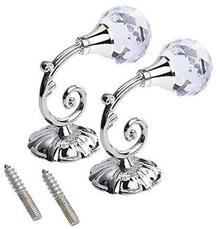 2 Stuks Grote Metalen Kristalglas Gordijn Holdback Muur Tie Terug Haken Hanger Houder Gordijn Staven Accessoires SL