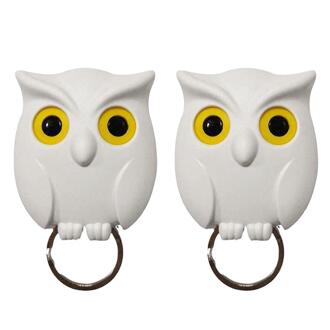 2 Stuks Haak Zelfklevende Leuke Nachtuil Shape Abs Duurzaam Sleutel Hangers Voor Deur Aantrekkelijker Kan uitstekende Decoratieve wit