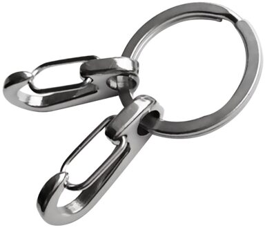 2 Stuks Handige Rvs Karabijnhaak Clip Spring Snap Hook Sleutelhanger Gesp