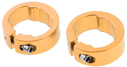 2 Stuks Handvat Bar Lock Ring Legering Geanodiseerd Fiets Grips Bevestigingsring Einde Plug Ends Stuur Componenten gouden 12mm