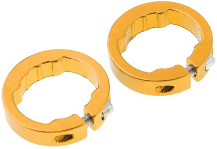 2 Stuks Handvat Bar Lock Ring Legering Geanodiseerd Fiets Grips Bevestigingsring Einde Plug Ends Stuur Componenten gouden 8mm