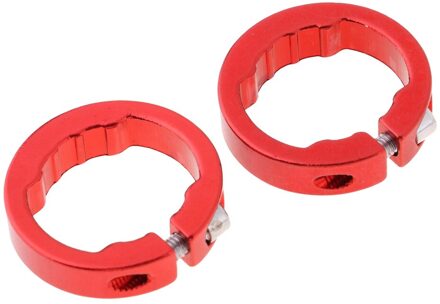 2 Stuks Handvat Bar Lock Ring Legering Geanodiseerd Fiets Grips Bevestigingsring Einde Plug Ends Stuur Componenten rood 8mm