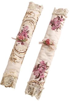 2 Stuks Handvat Covers Keuken Oven Wrap Geborduurde Kant Decoratieve Antislip Woonaccessoires Koelkast Deur Bloemen Beschermende