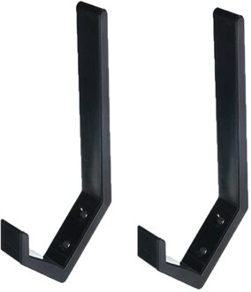 2 Stuks Helm Houder Haak Wandmontage Multi-Functionele Kleding Stand Voor Opknoping Handdoeken Hangbags Toetsen Hoeden zwart