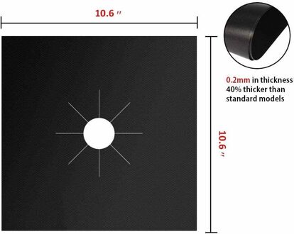 2 stuks Herbruikbare Gasfornuis Protectors Film non-stick Fornuis Beschermende Folie/Mat/Cover/Pad voor kookplaat Brander Keuken Accessoires Zwart