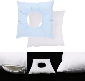 2 Stuks Herbruikbare Wasbare Foam Massage Bed Gezicht Cradle Kussen Kussens Blauw Wit