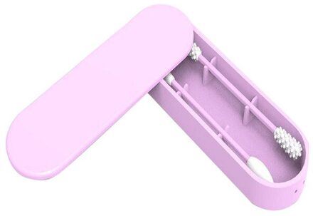 2 Stuks Herbruikbare Wattenstaafje Oor Reiniging Cosmetische Siliconen Knoppen Swabs Sticks Voor Cleaning Up Touch-Ups Dubbele-headed Roze