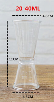 2 stuks Hoge transparantie Bar Wijn Koffie Cocktail Shaker Jigger Enkele Double Shot Drink Mixer Wijn Pourers Measurer Cup Bar gereedschap