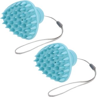 2 Stuks Hoofd Massage Borstels Haar Hoofdhuid Stimulators Siliconen Wassen Hoofd Borstels Meridiaan Borstels Hoofd Massage