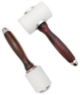 2 Stuks Houten Handvat Hamers Hamer, Leathercraft Carving Hamers Sew Lederen Koeienhuid Tool Kit Voor Leathercraft Werken