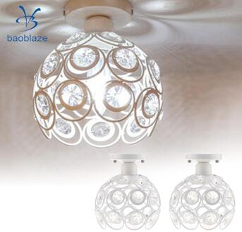 2 Stuks Ijzer Kristallen Plafondlamp Deksel Kroonluchter Hanger Lampenkap-Wit