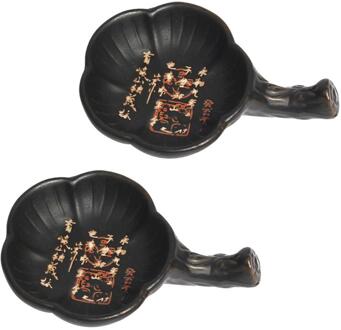 2 Stuks Inkt Schotel Fijne Veilig Mooie Chic Kalligrafie Briefpapier Inkt Borstel Houder Keramische Inkt Plaat Bloemvorm Kalligrafieborstel lade