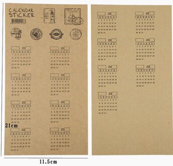 2 Stuks Jaar Kalender Sticker Notebook Index Maandelijkse Categorie Sticker Planner Accessoires Slip Sheet Kraftpapier