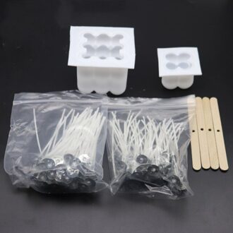 2 Stuks Kaars Siliconen Mallen Handgemaakte Zeep Ornament Mold Met 100 Stuks Katoenen Kaars Wieken En 4 Stuks Kaars Wieken houder