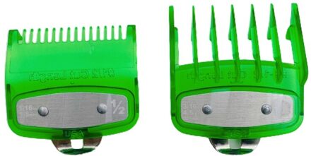 2 Stuks Kapper Styling Gids Kam Set Olie Hoofd Haar Trimmer Attachment Kapper Clipper Grenzen Kam groen