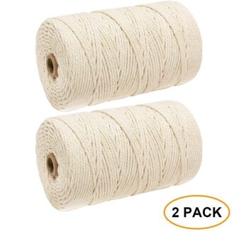 2 Stuks Katoenen Koord 3Mm X 200M Macrame Muur Opknoping Wandkleden Plant Hangers Muur Art Diy Handgemaakte home Decoratieve #41