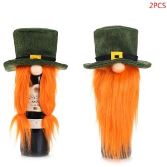 2 Stuks Kerst Gnome Faceless Pop Champagne Rode Wijn Fles Cover Decoratie 667A