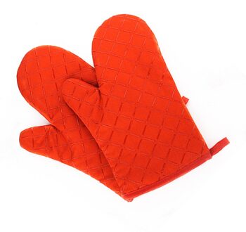2 Stuks Keuken Ovenwanten Met Antislip Siliconen Gedrukt Katoenen Handschoen 1 Paar Hittebestendige Koken Bakken grillen Gereedschap Oranje