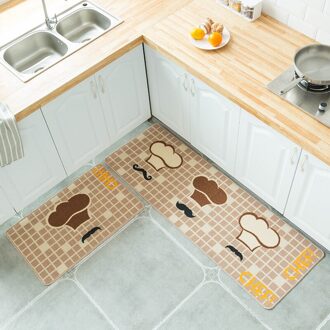 2 Stuks Keuken Vloermat Deurmat Voet Mat Thuis Balkon Tapijt Strip Type Antislip Olie En Water absorptie Mat Chef Hat