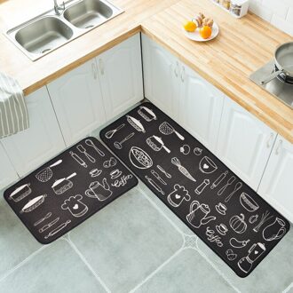 2 Stuks Keuken Vloermat Deurmat Voet Mat Thuis Balkon Tapijt Strip Type Antislip Olie En Water absorptie Mat Delicious kitchen
