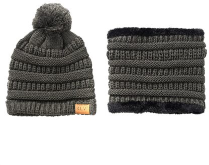 2 stuks Kinderen Cap Sjaal Set Winter Solid Knit Cap Dikke Warm Houden Halsdoek Hoed czapka ik komin tricotin шапка снуд девочка # E marine