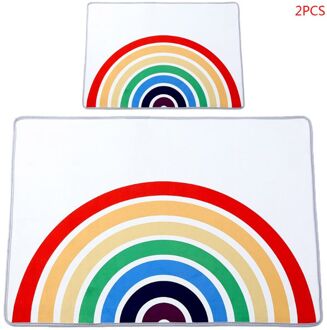 2 Stuks Kinderkamer Regenboog Tapijt Kruipen Pad Antislip Baby Play Mat Game Tapijt Decor