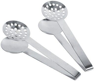 2 Stuks Kitchen Craft Tool Rvs Ronde Theezakje Tang Squeezer Holder Grip