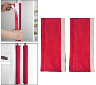 2 Stuks Koelkast Deurklink Cover Keuken Apparaat Decor Handgrepen Antislip Protector Handschoenen Koelkast Oven Schoon Te Houden rood