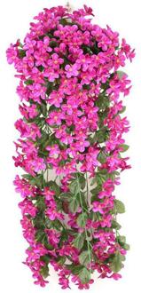 2 Stuks Kunstmatige Violet-Opknoping Bloemen Wijnstokken Planten Kleurrijke Wedding Party Home Garden Indoor Outdoor Decor Plantas Artificiales fuchsia