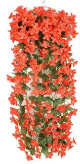 2 Stuks Kunstmatige Violet-Opknoping Bloemen Wijnstokken Planten Kleurrijke Wedding Party Home Garden Indoor Outdoor Decor Plantas Artificiales Rood