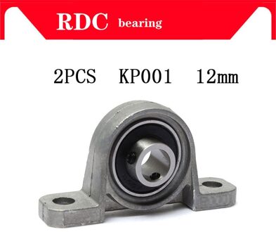 2 stuks Kussen Blok Boring KP001 12mm Binnendiameter Zinklegering Metalen Kogellager 12 MM KP001