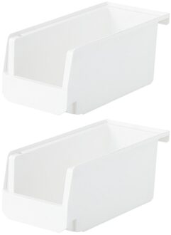 2 Stuks Lade-Type Diverse Manden Opbergmanden Opslag Ondersteunt (Wit)