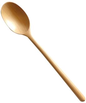 2 Stuks Lange Houten Lepels Huishouden Soep Pollepels Voedsel Serveren Scoop Keukengerei Voor Thuis Restaurant Licht Geel En Bruin