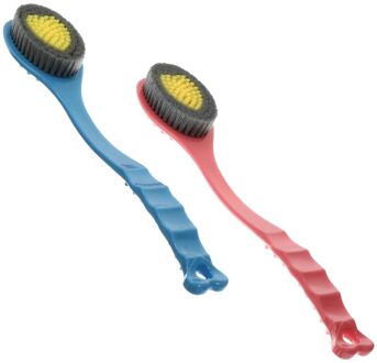 2 Stuks Lange Steel Back Scrubbers Baden Borstels Douche Borstels Baden Levert blauw rood