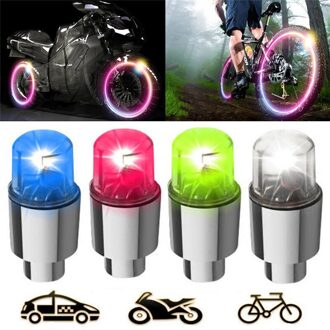 2 Stuks Led Auto Fiets Wiel Band Ventiel Stofkap Spoke Flash Lights Auto Klepstelen & Caps groen