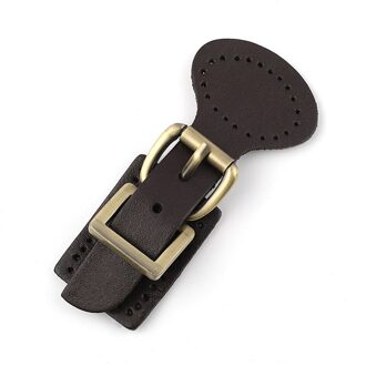 2 Stuks Lederen Tas Gespen Insteekslot Sluitingen Sluiting Handtas Hasp Gesp Voor Vrouwen Diy Schoudertas Accessoires Deel donker koffie