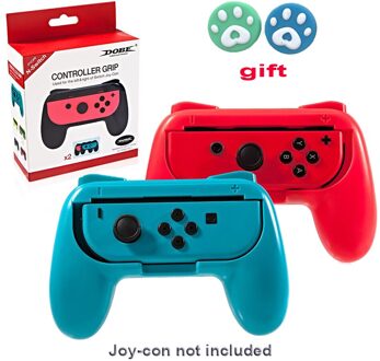 2 Stuks Links En Rechts Handgrepen Controller Joystick Grips Racing Stuurwiel Voor Nintendo Switch Ns blauw rood