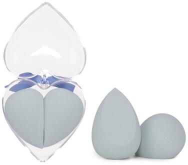 2 Stuks Make-Up Spons Foundation Concealer Poederdons Glad Gezicht Makeup Beauty Tools Schoonheid Ei Bladerdeeg blauw