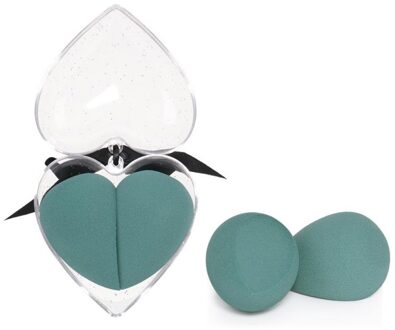 2 Stuks Make-Up Spons Foundation Concealer Poederdons Glad Gezicht Makeup Beauty Tools Schoonheid Ei Bladerdeeg groen