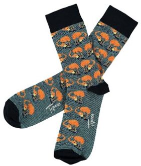 2 stuks Men Cotton Birdie Sock Versch.kleure/Patroon,Blauw,Roze - Maat 41/45