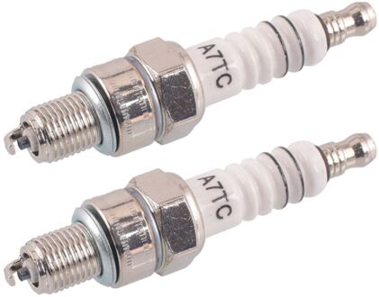 2 Stuks Metalen Bougie A7TC 10Mm Fit Voor Crossmotor Bromfiets GY6 50cc-150cc Scooter