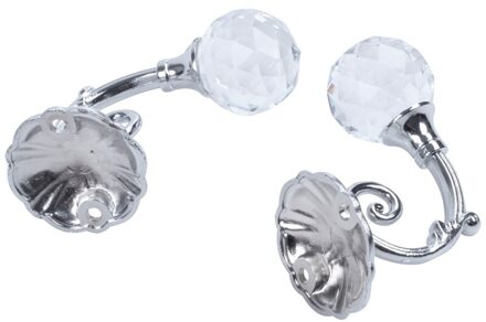 2 Stuks Metalen Crystal Glas Ondersteuning Haak Gordijn Houder Tieback Haak