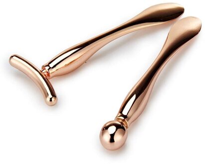2 Stuks Metalen Oogcrème Applicator Wand Stick, Er Tool Voor Facial E, verminderen Wallen (Rose Goud)