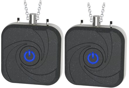 2 Stuks Mini 300Mah Batterij Negatieve Ion Ketting Opknoping Luchtreiniger zwart zilver