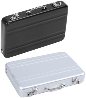 2 Stuks Mini Case Vorm Card Case, Black & Silver